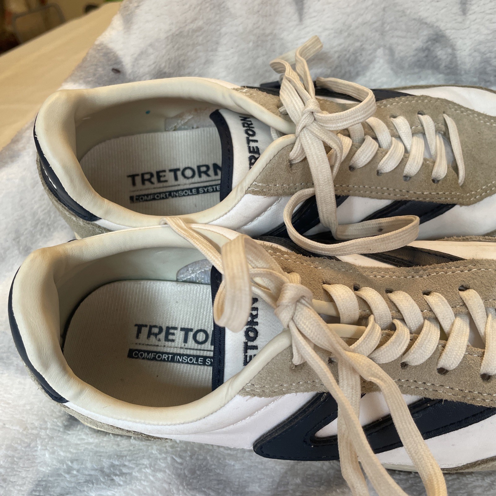 Tretorn Kristine Women’s Size 8M White with Blue Trim Used In Great Condition