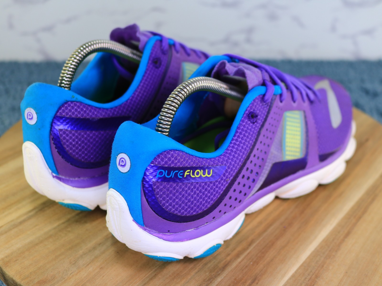 Brooks Pure Flow Mesh Purple Neon Green Low Running Sneaker 1201801b524 Womens 9
