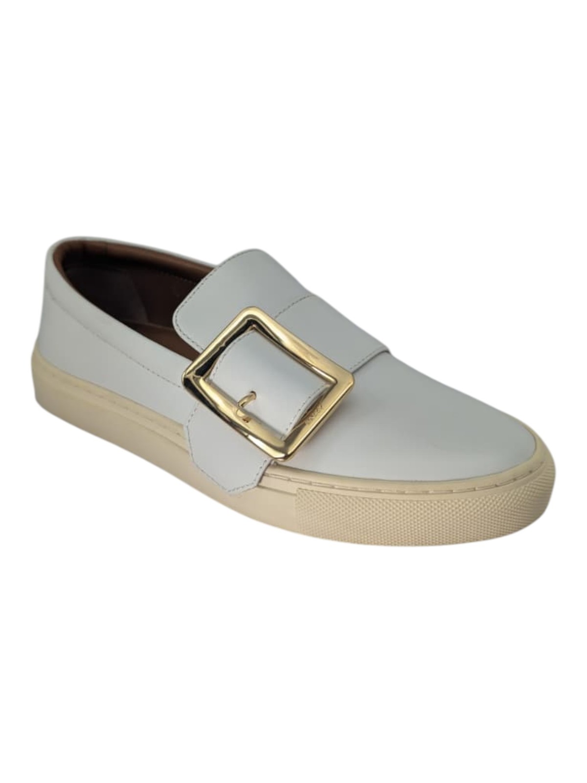 Bally Heska 6217886 Ladies White Calf Leather Slip On Sneakers MSRP $550