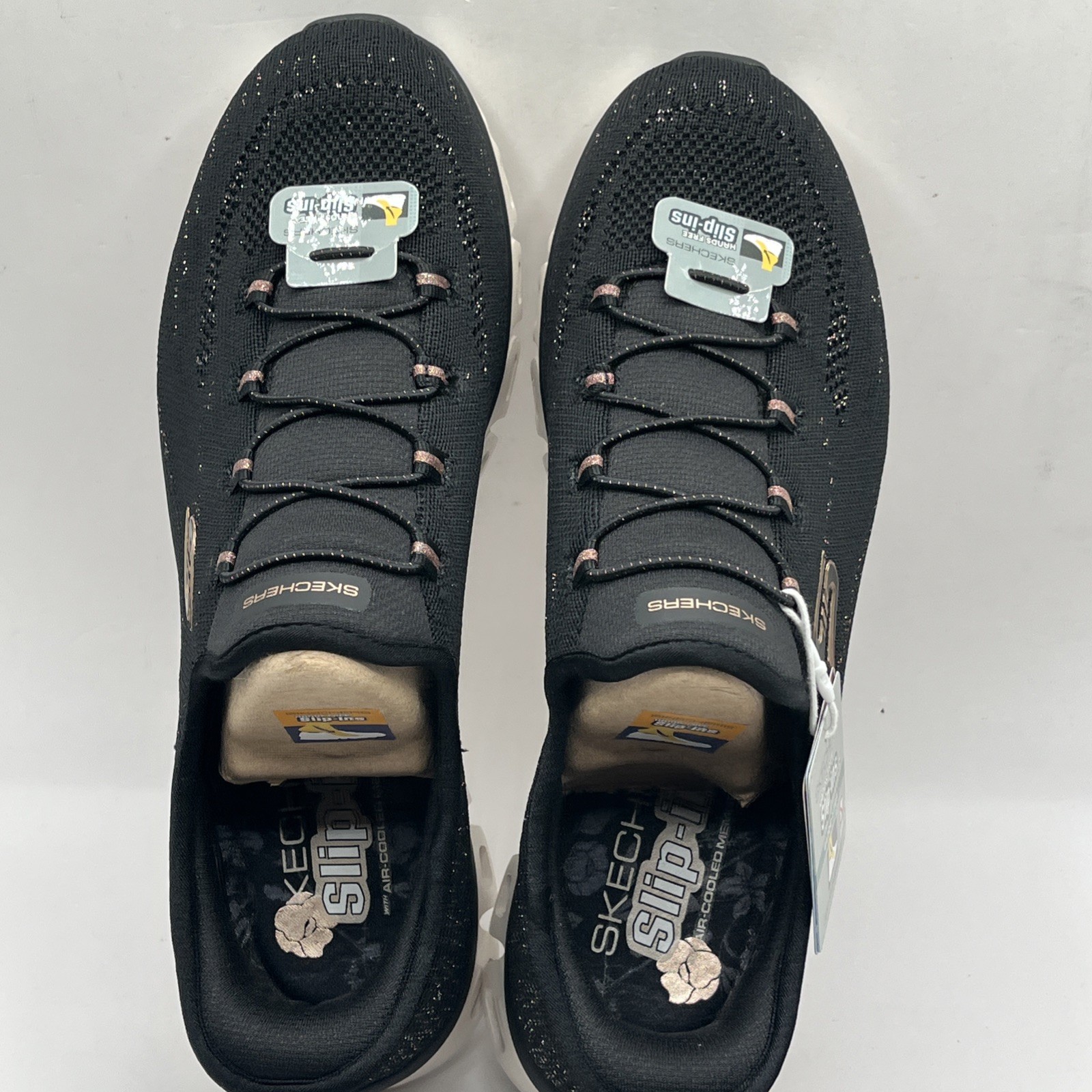 Skechers Women’s Slip-ins Glidestep Mesh Sneakers Black Air Cooled Foam Sz 9.5
