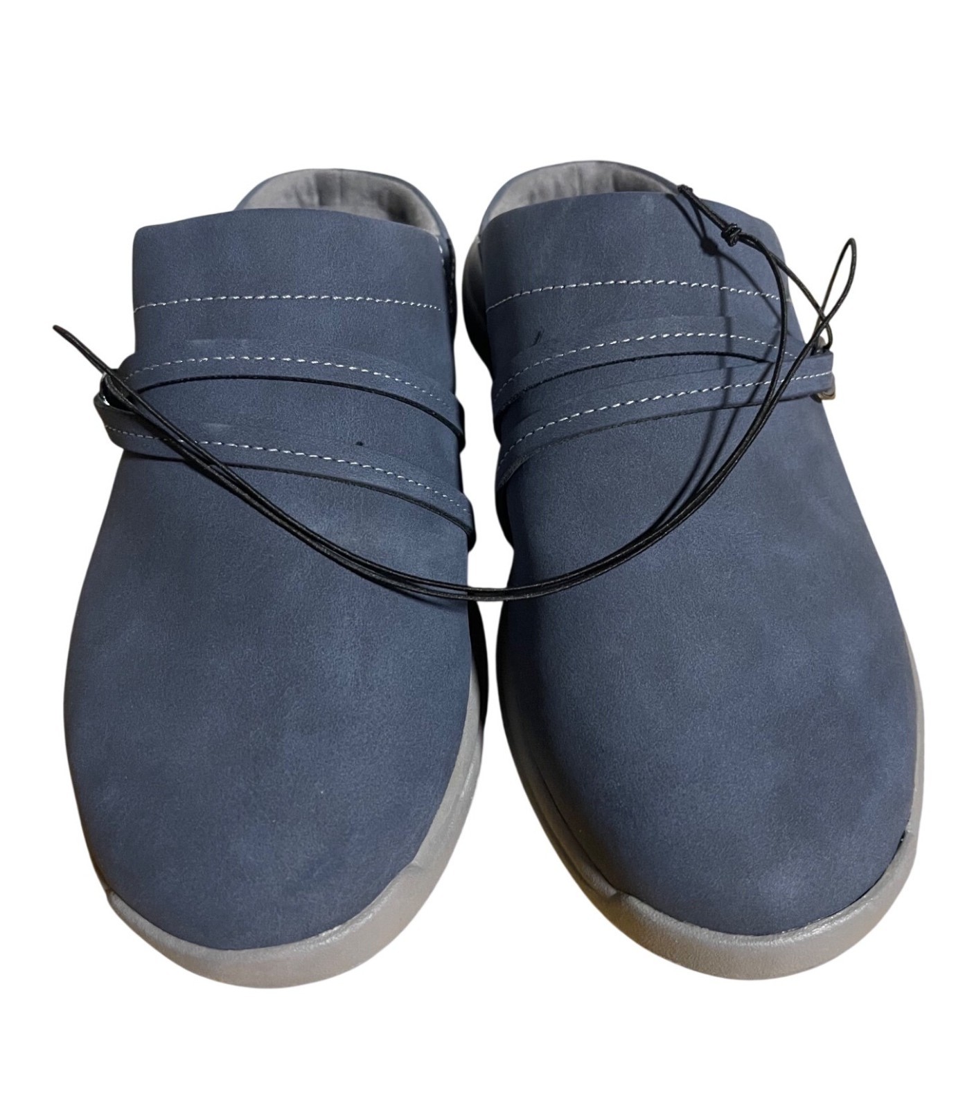 JSport by Jambu Gina Comfort Mules Womens Size 6 M Navy Blue Faux Leather Clogs