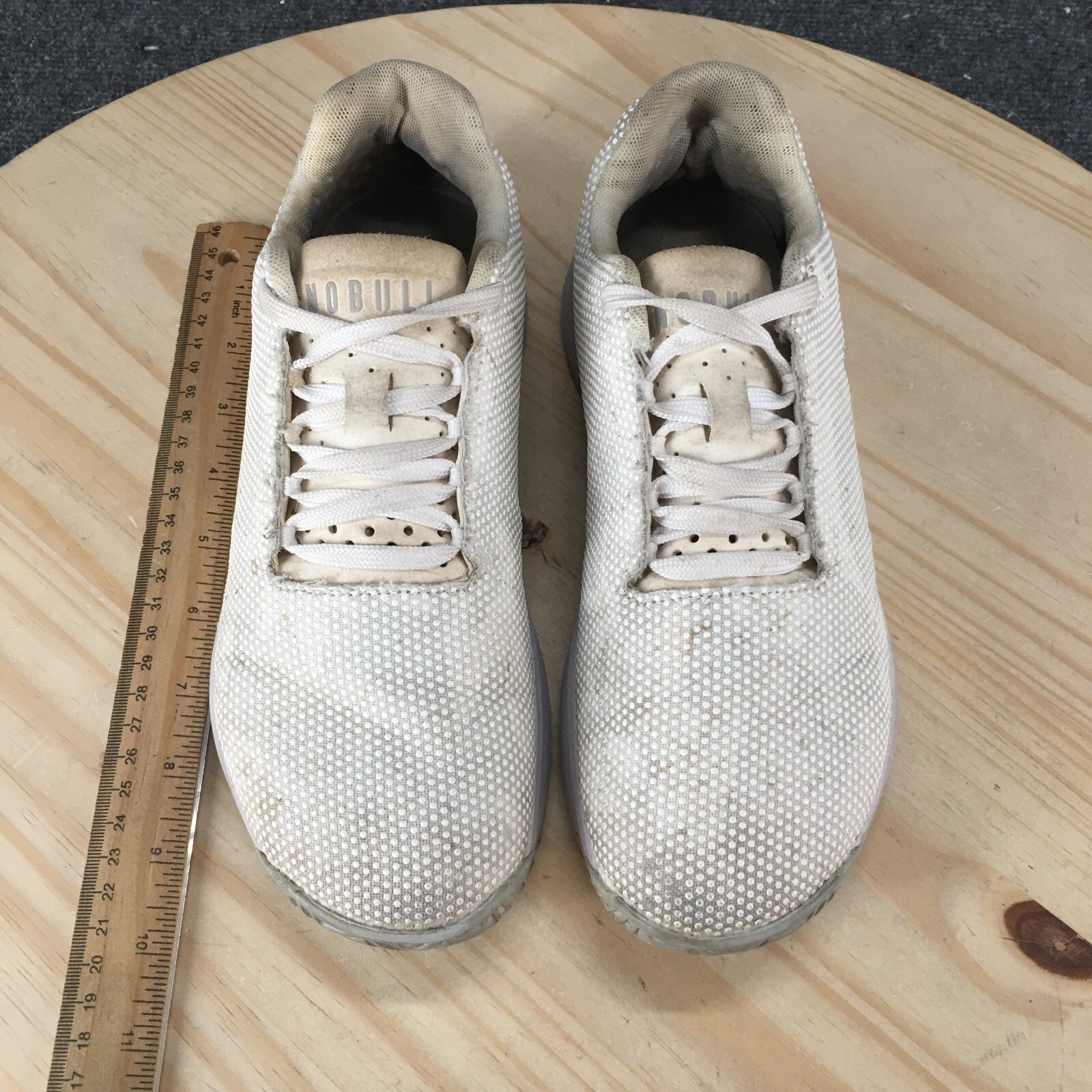 No Bull Shoes Mens 7 Womens 8.5 CrossFit Running Sneakers White Lace Up Low