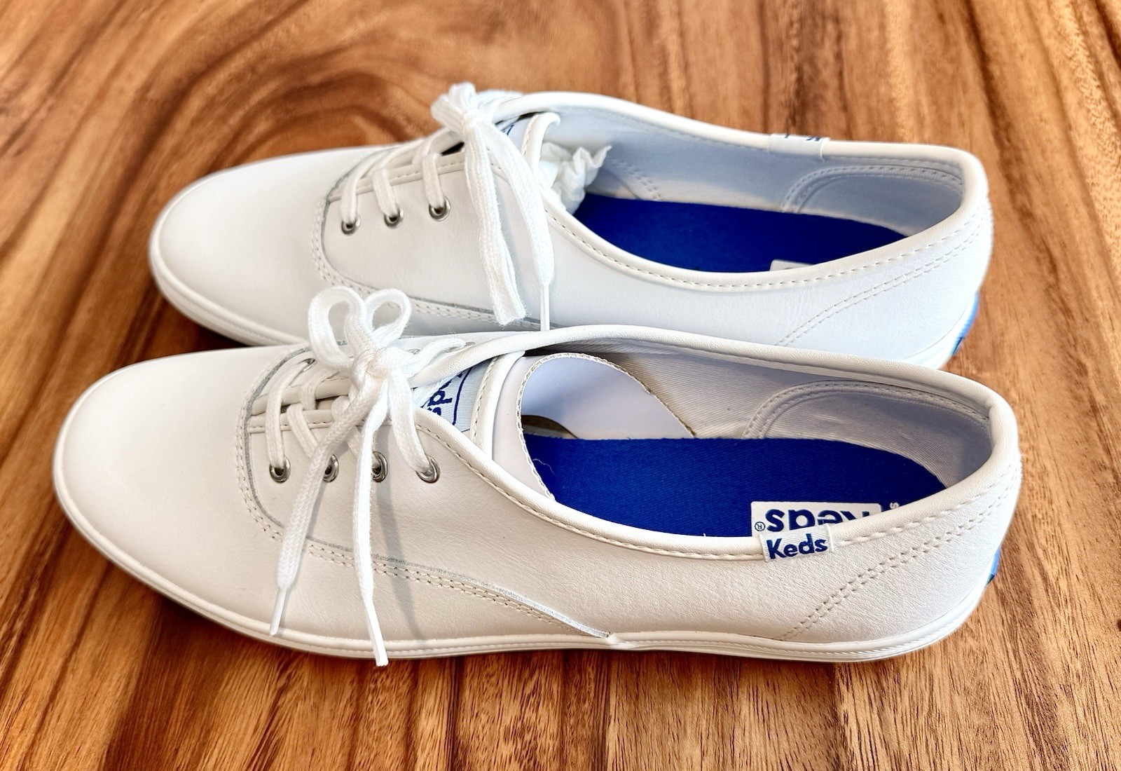 Keds Women’s Champion Original Leather Sneakers, White Leather, 9.5 M (US) NEW