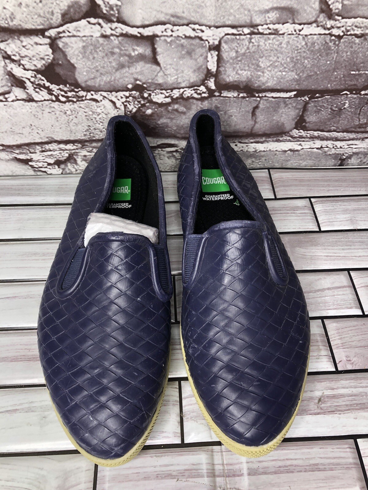Cougar Blue Woven Leather Waterproof Slip On Casual Shoes Women’s Sz 7M US/38EU