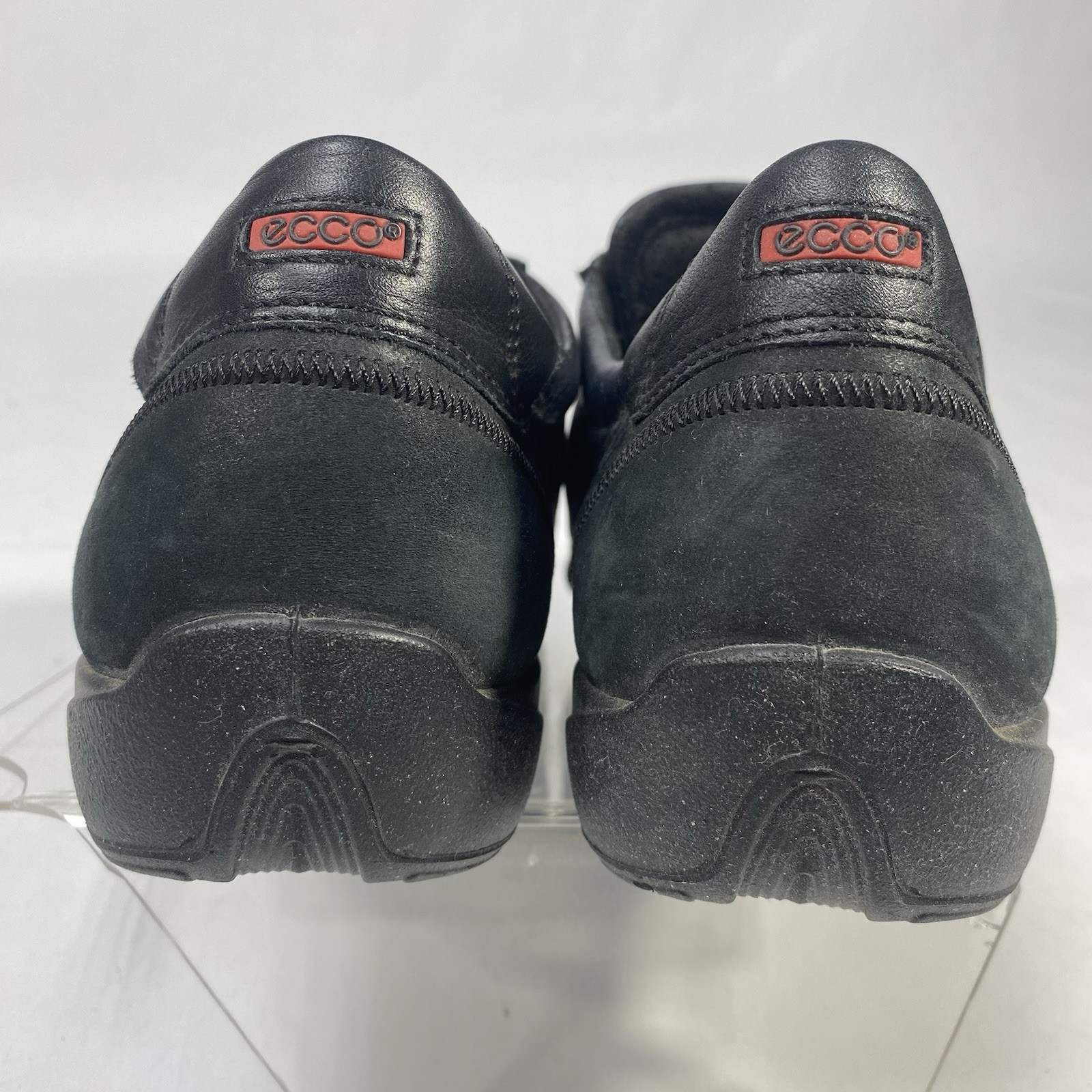 Ecco Shoes Women’s Sz 41 US 10.5 Monk Strap Loafer Black Leather Hook Loop 17523