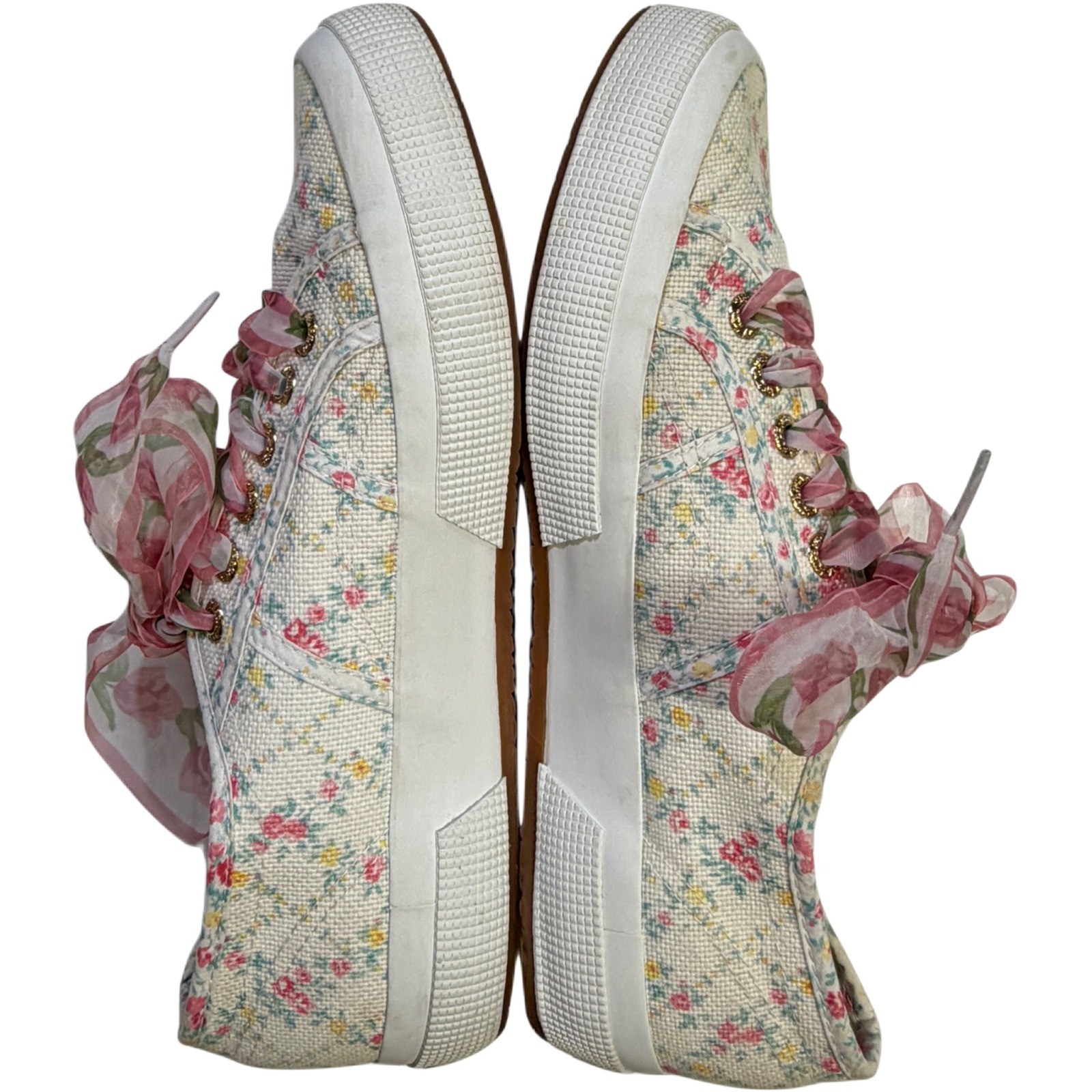 LoveShackFancy x Superga Floral Coquette Cottagecore Ribbon Sneakers US 8