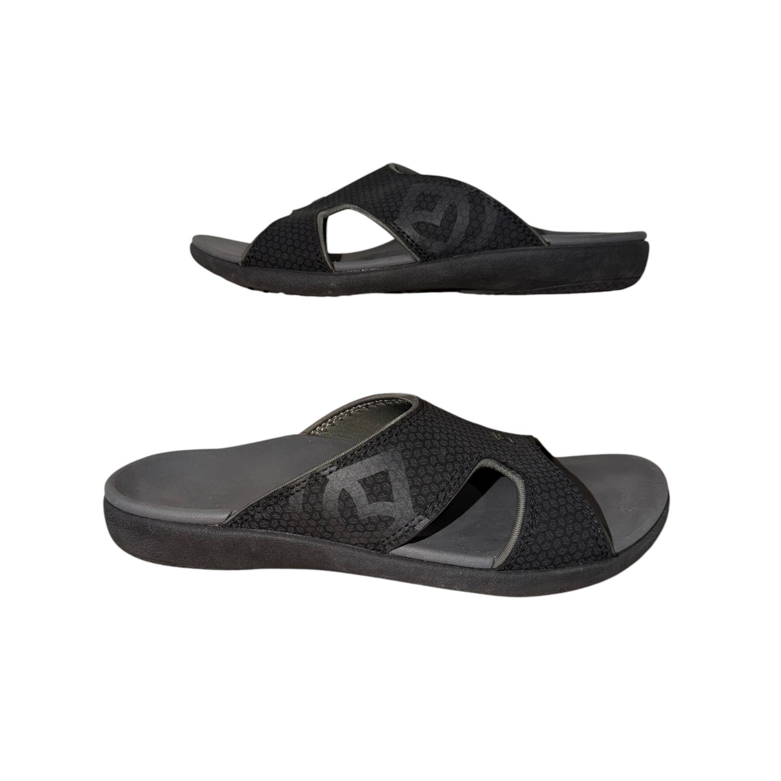 Spenco Orthotic Recovery Slide Sandals Black Women’s 10 Comfort Arch Support