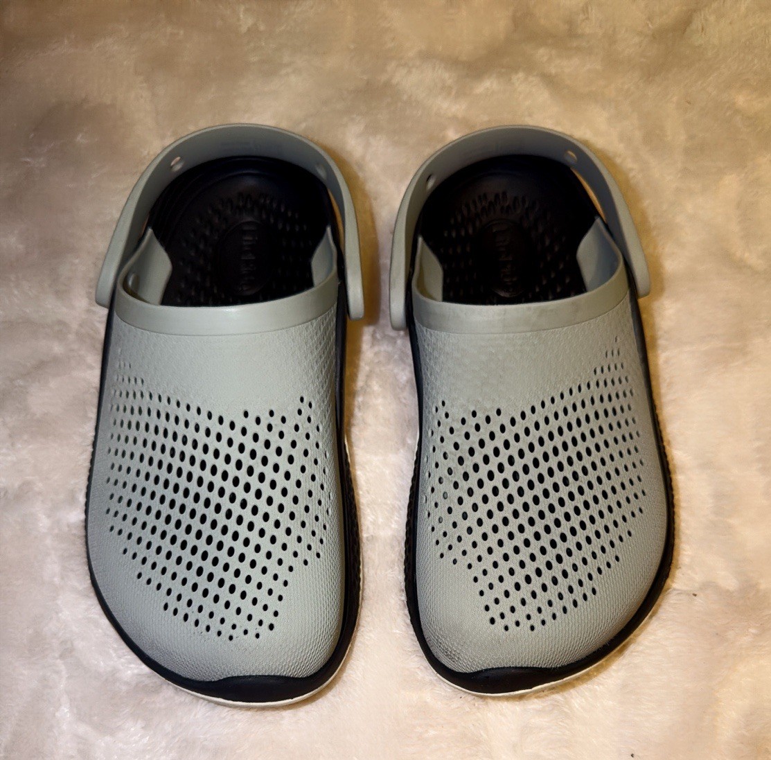 R🩶 Crocs Clogs Gray Shoes Size M5 W7 Slip On LiteRide 360