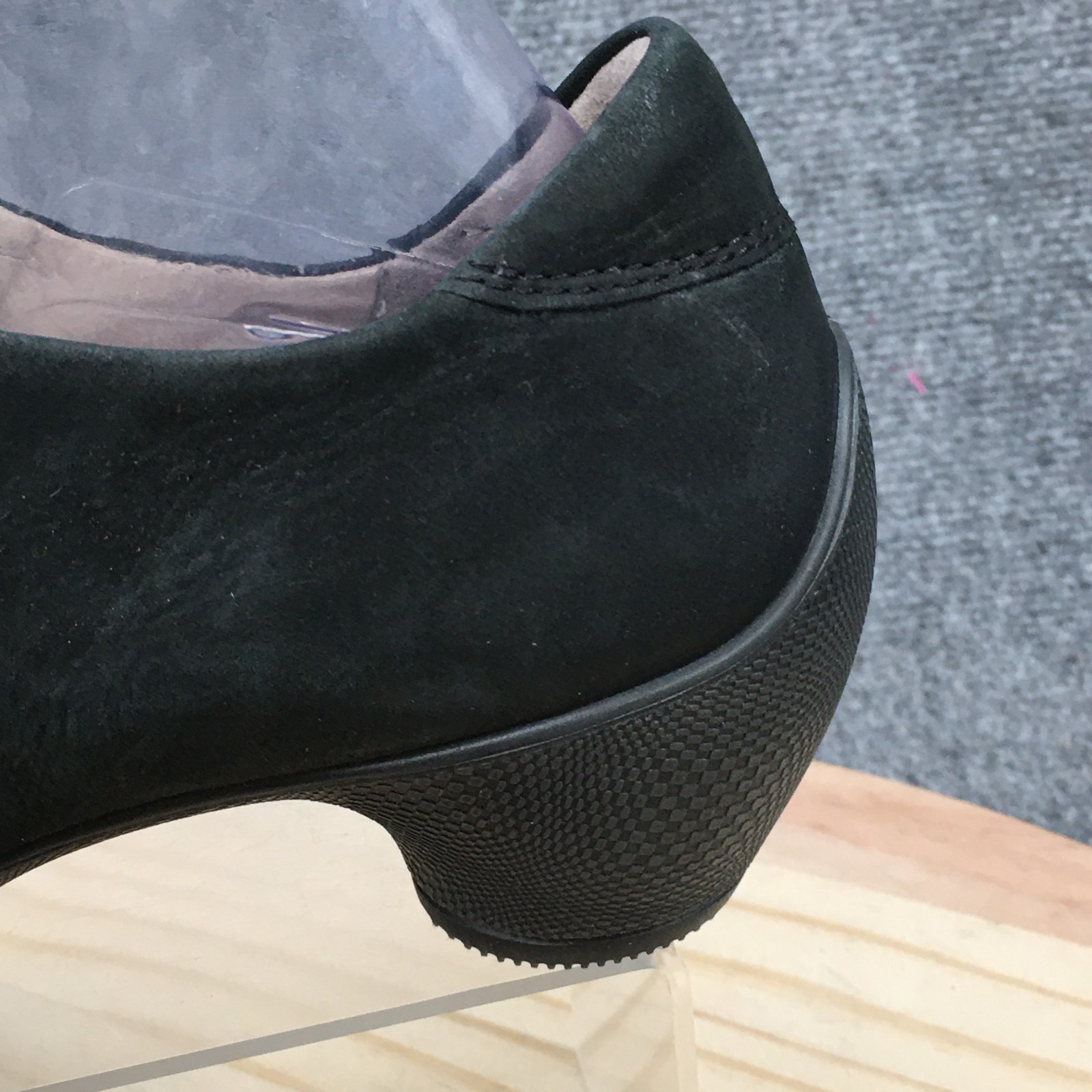 ECCO Sculptured Mary Jane Pumps Womens 40 Hook & Loop Casual Heels Leather Black