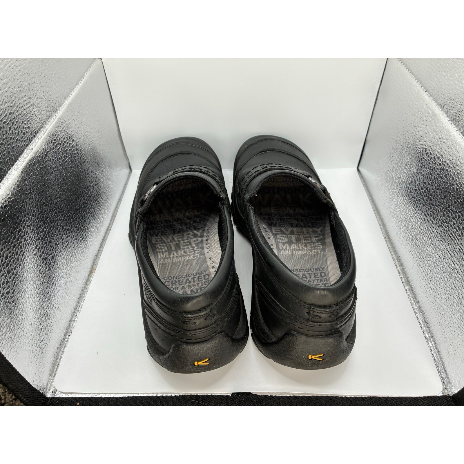 KEEN Kaci II Women 9.5 black leather Slip On Clog Comfort Shoe EU 40 India