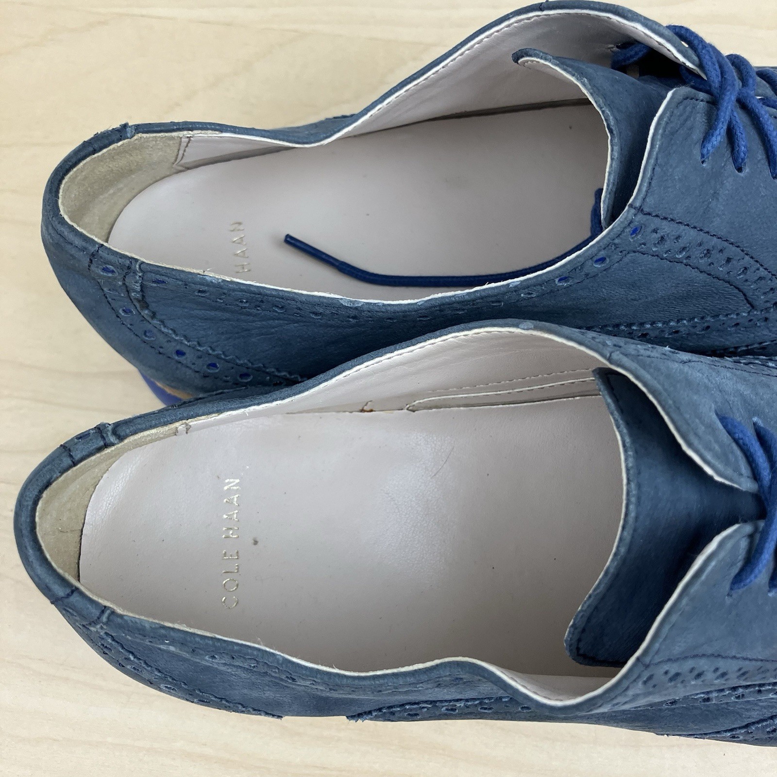 Cole Haan Women’s Size 10.5 B Alisa Blue Nubuck Wingtip Oxford Dress Shoes