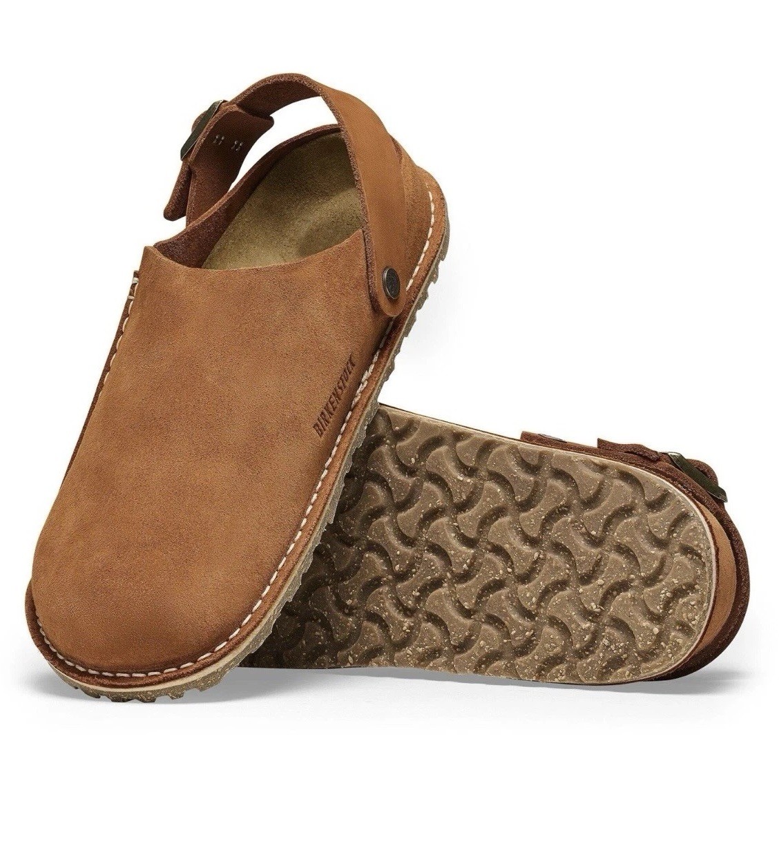 Birkenstock Lutry “Narrow Fit” Suede Clog Slide Slipper Women’s Mink (Camel) 39