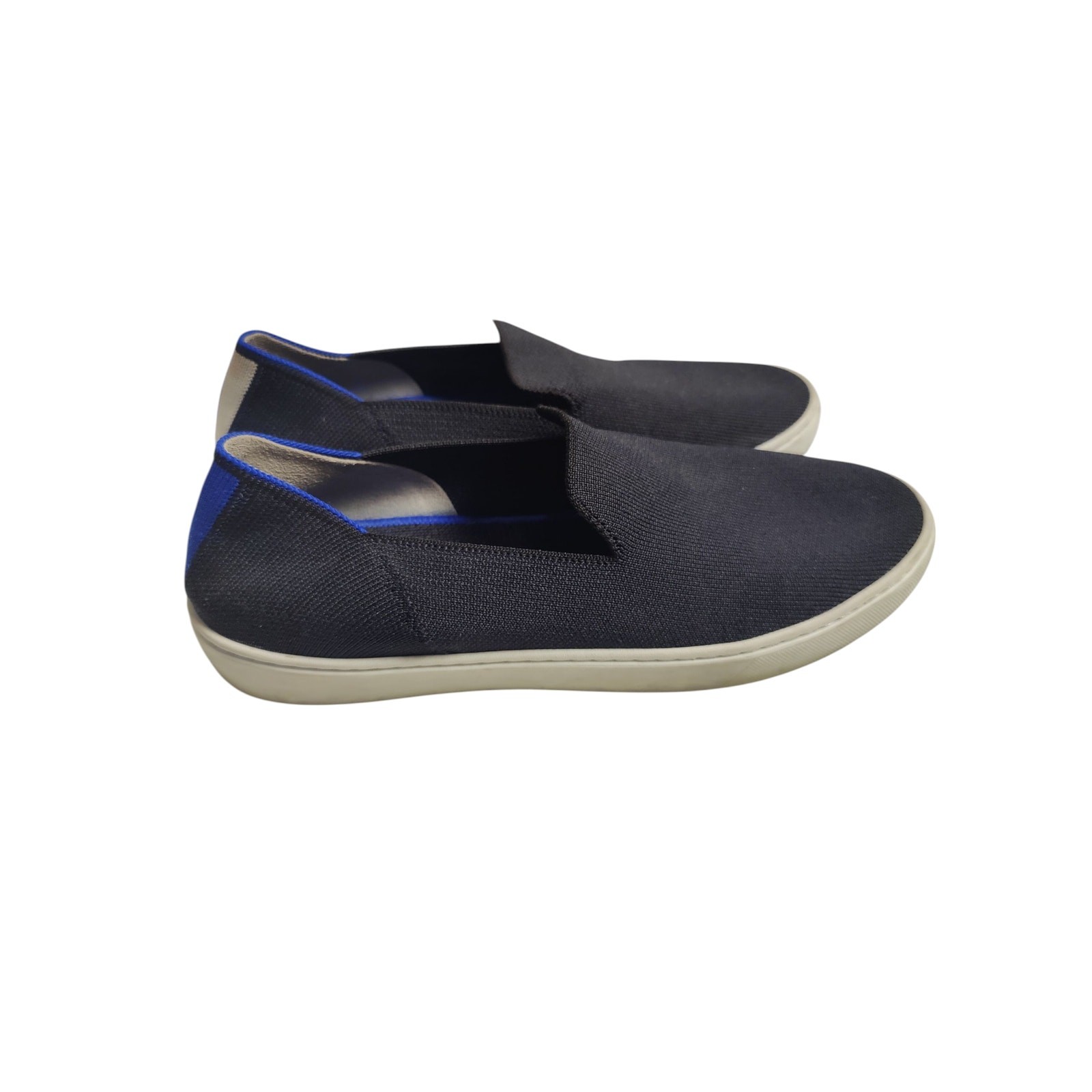 Rothys Women’s Sz 10 Black Blue Original Slip On Sneakers Washable Recycled