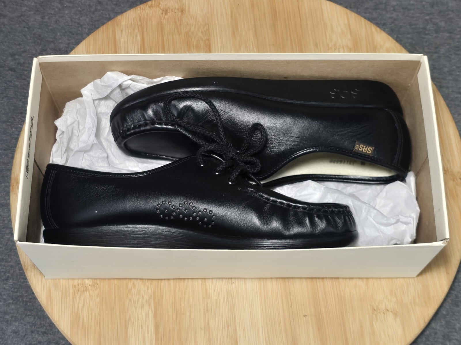 SAS Siesta Women’s Size 6.5 M Shoes Black Leather Lace Up Comfort Made in USA