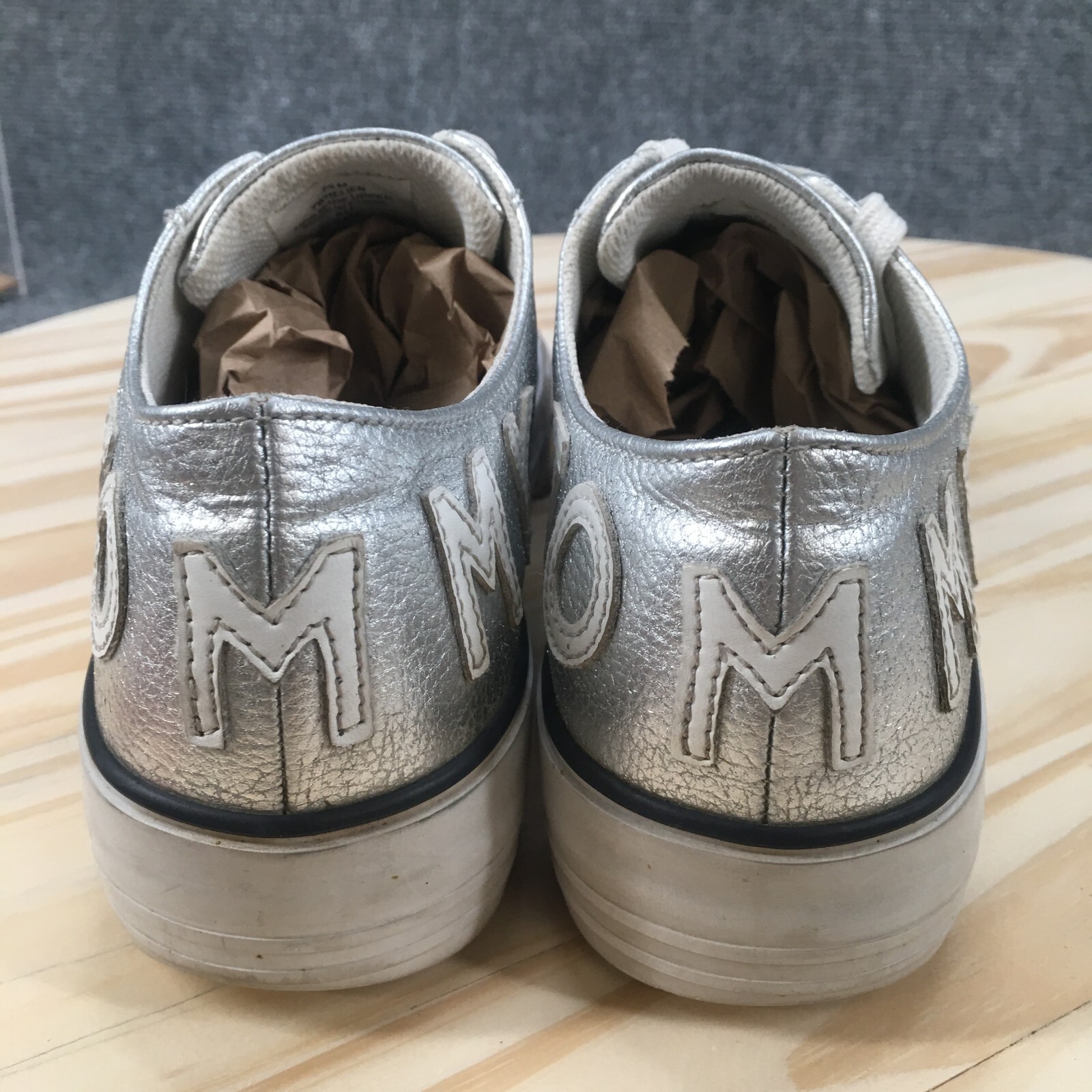 Tommy Hilfiger Shoes Womens 7.5M Helien Platform Sneakers Silver Lace Up Low Top