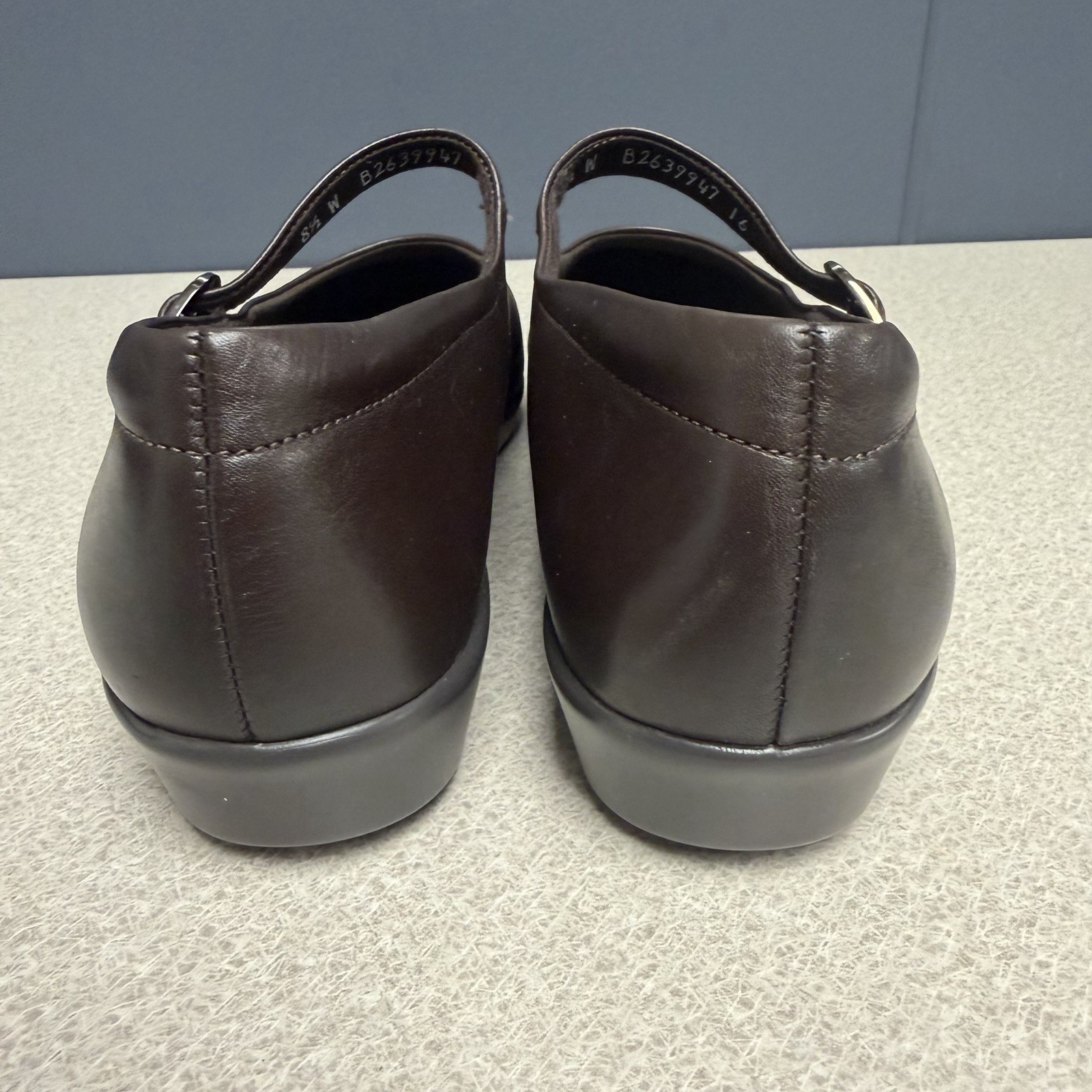 SAS MARIA Mary Jane Women’s Size 8.5 W Wide Dark Brown Leather Comfort Shoes