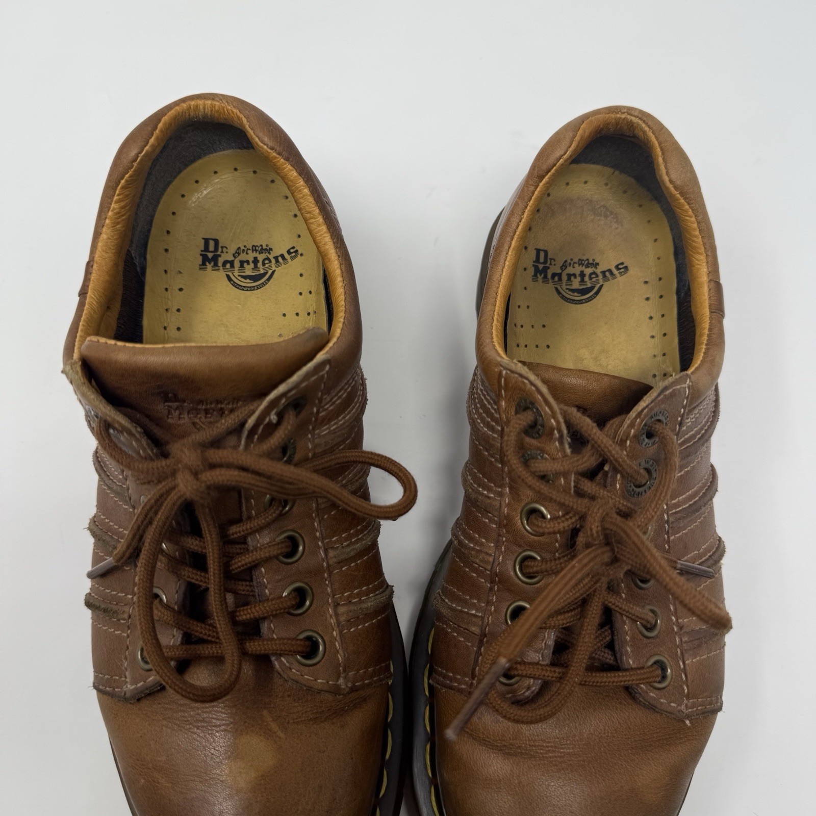 Y2K Dr Martens Chunky Oxford Shoes Brown Leather 12037 Womens Size US 7 UK 5