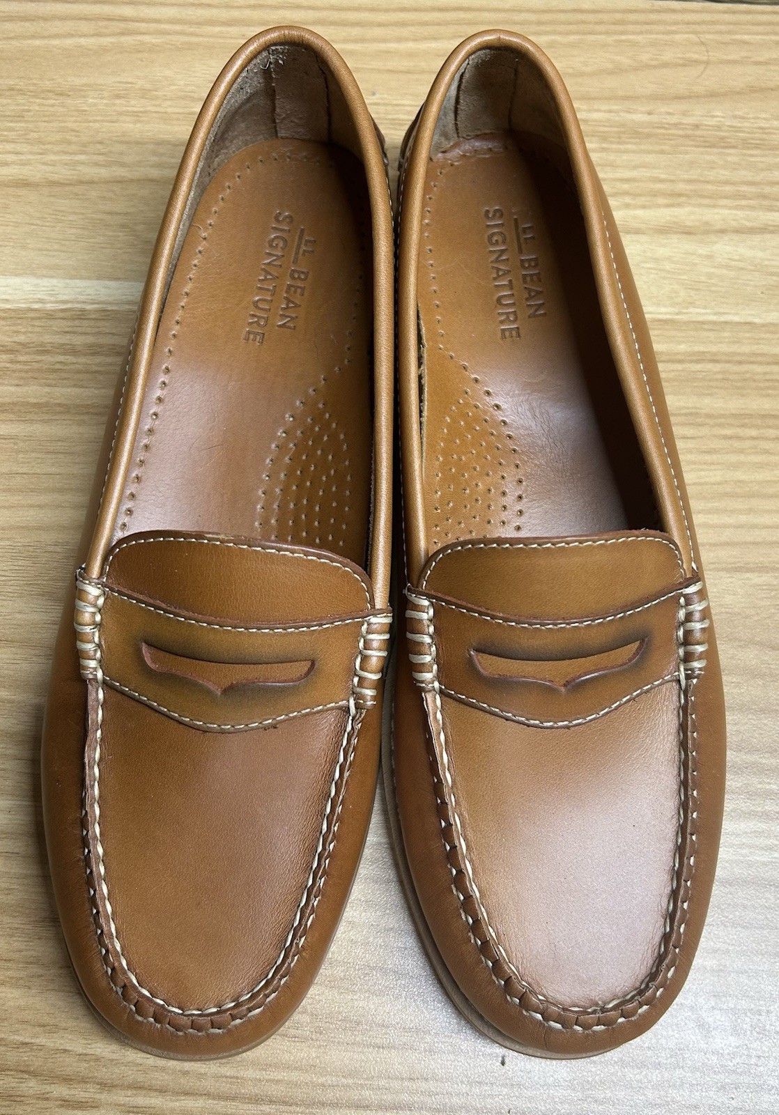 L.L.Bean Signature Penny Loafers Saddle Brown Leather 293639 Women’s US 9.5 M