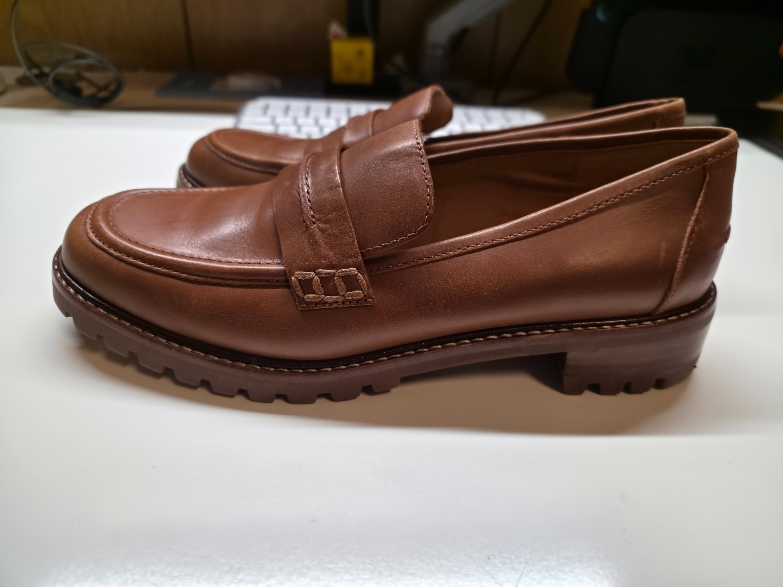 MADEWELL Corinne Lugsole Loafers English Saddle Brown Leather Chunky 90s