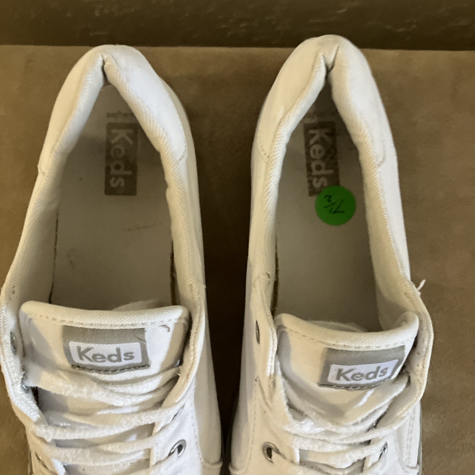 Keds Shoes 7.5 W Women White Cloth Laces Comfort Classic Walking Casual