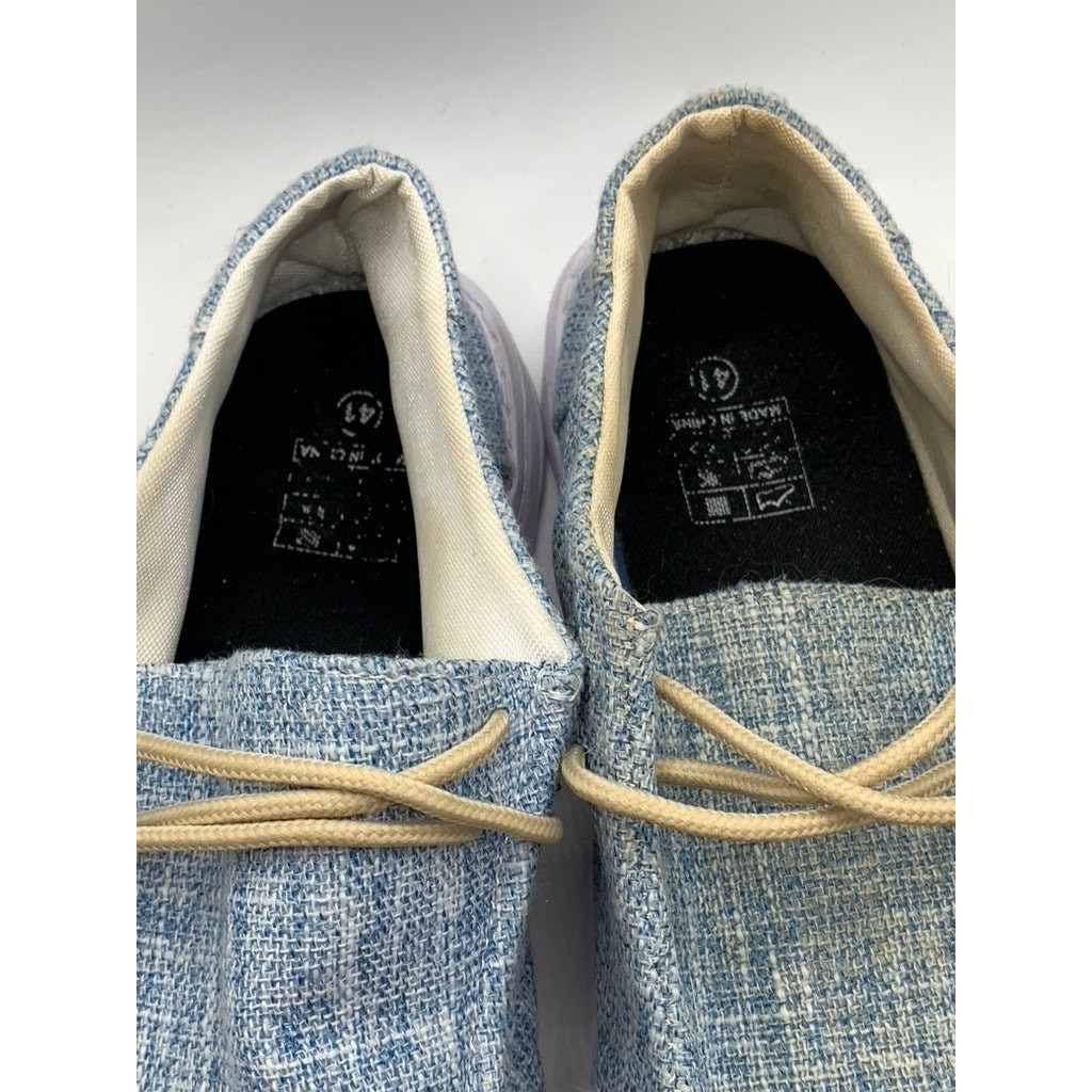 UNBRANDED Women’s Blue Canvas Slip-On Loafers SZ 41(US10.5)