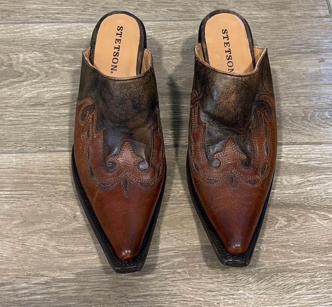 Stetson Western Mules Shoes Women’s Sz 8.5 B Clean Original