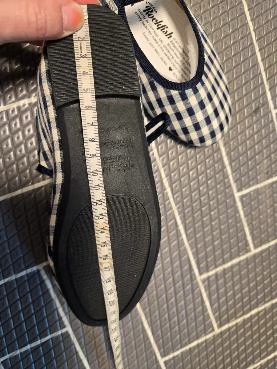 NWT Rockfish Mary Jane Flats Shoes Navy Gingham Check Womens US 5 EU 36 NWOB