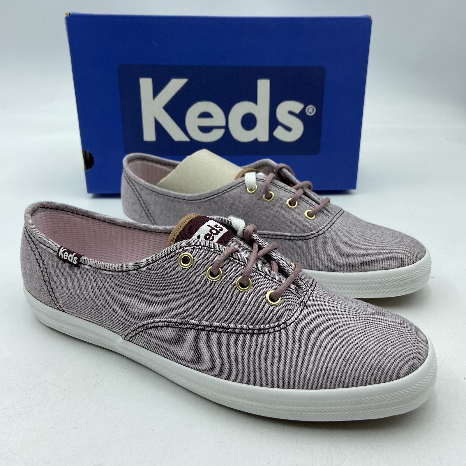 NEW Keds Women’s Champion Ticking CVS Heathered Burgundy Size 7.5