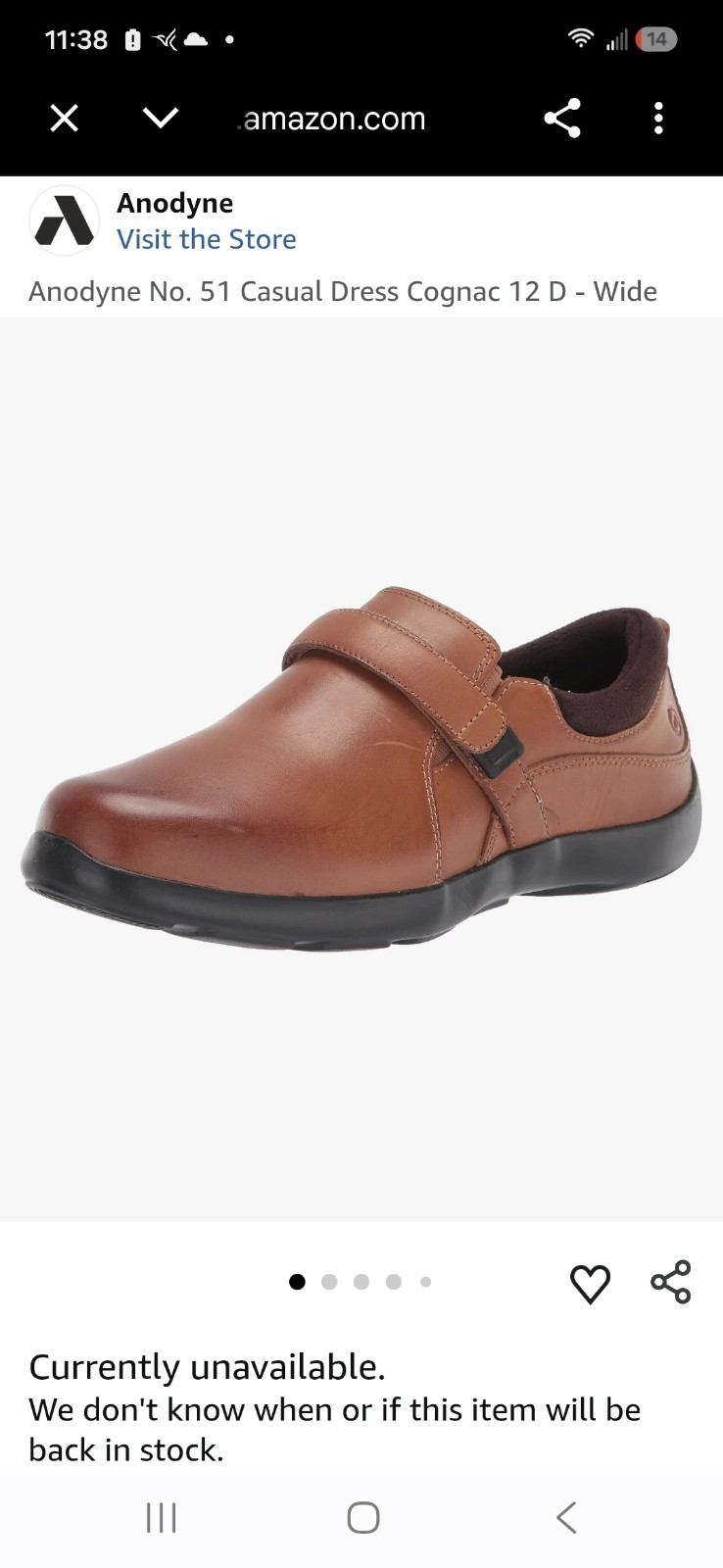 Anodyne No. 51 Women’s Casual Dress Shoes in the Cognac Color 9W