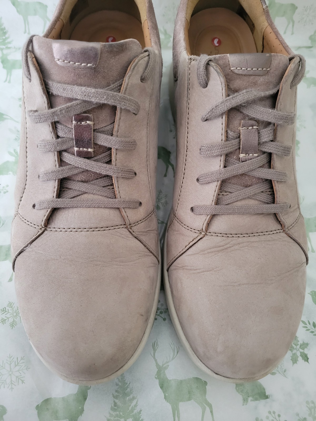 Clarks Un Adorn Lace Womens 11M Taupe Nubuck Leather Comfort Walking Shoes Beige