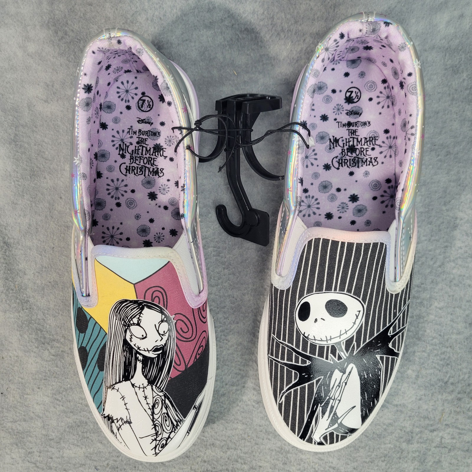 Disney Nightmare Before Christmas Sneakers Slip on Jack & Sally Women’s 7.5 NWOT