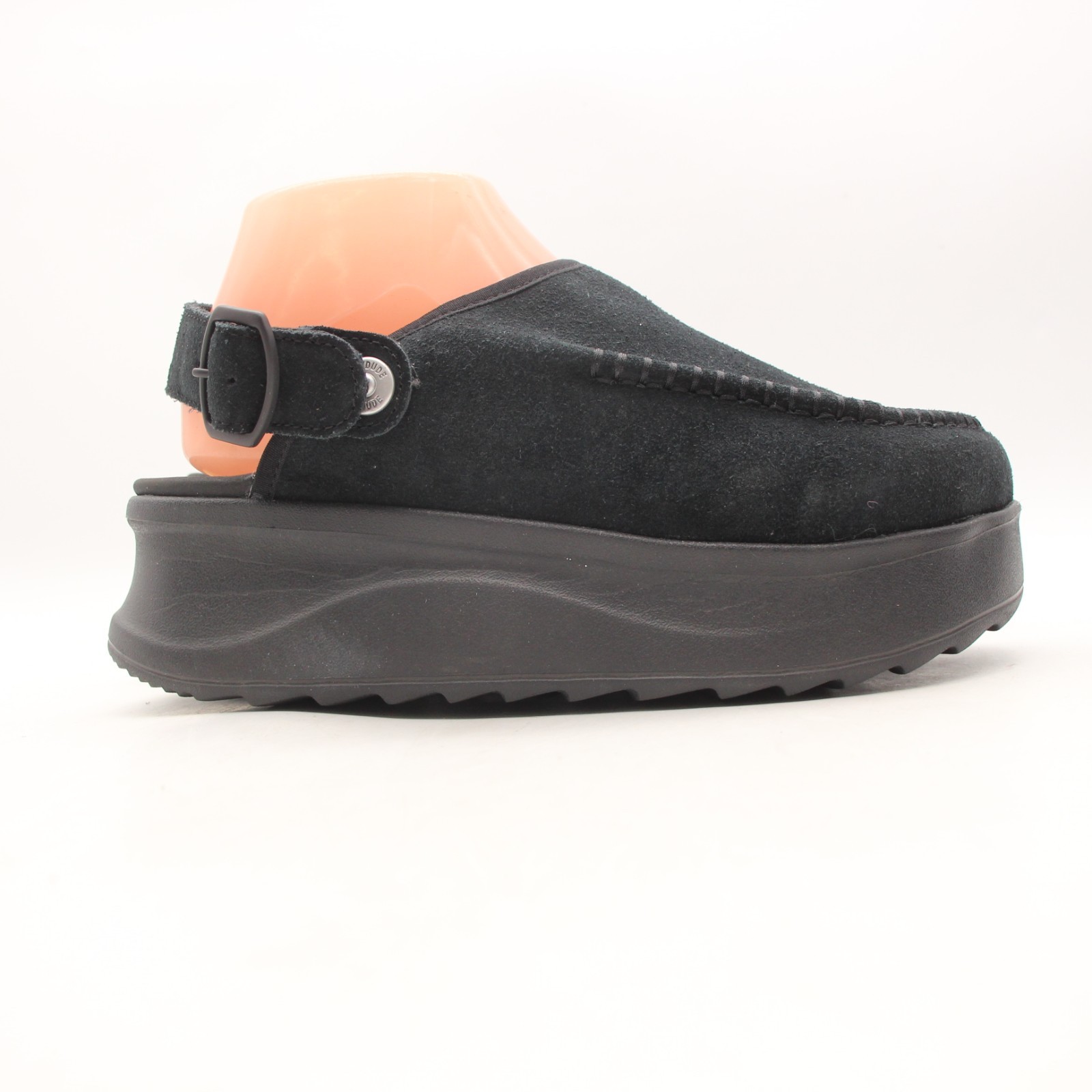 Hey Dude Delray Black Suede Platform clog Woman’s Size 9 Casual Slip On Shoes