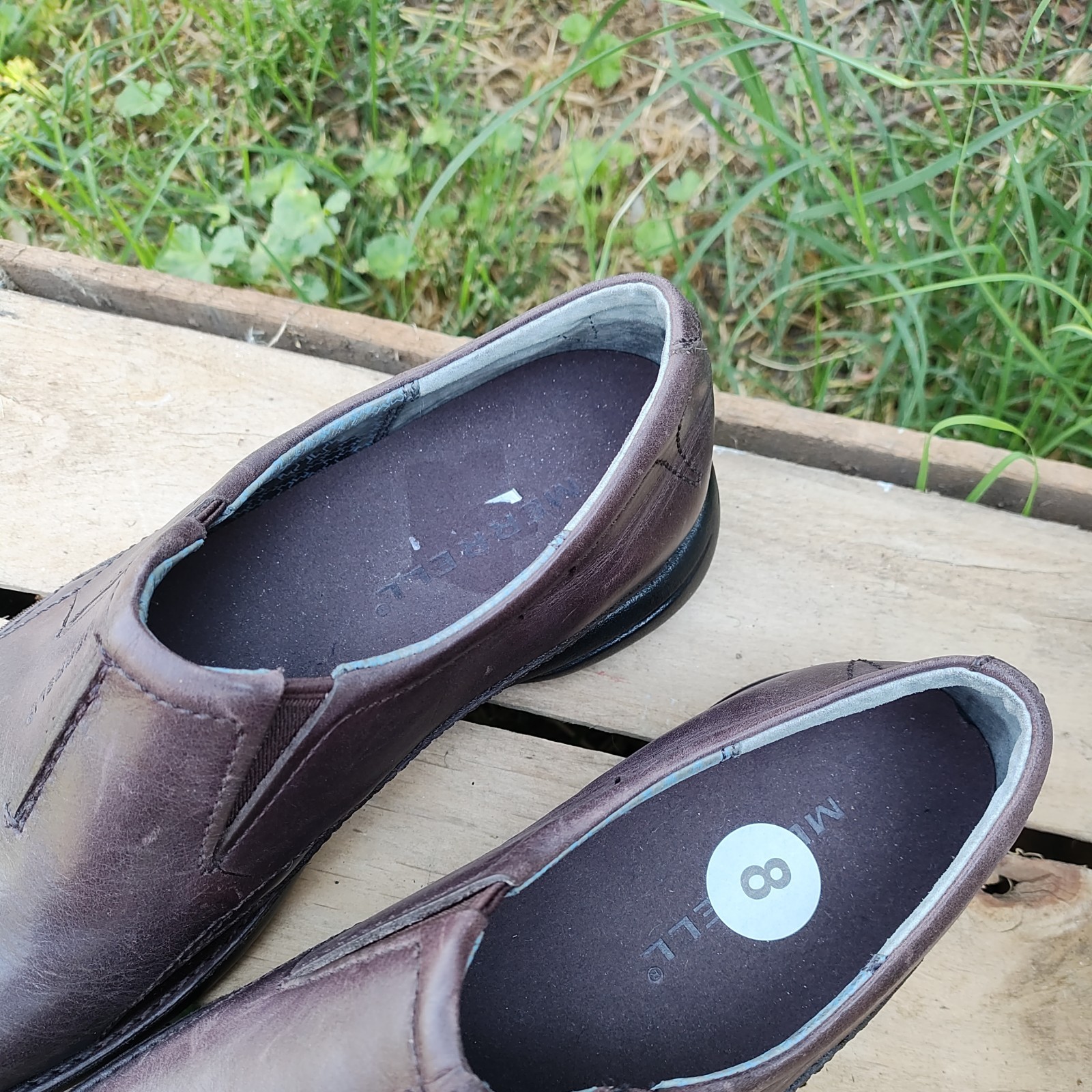 Merrell Tetra Fling Womens 9.5 Slide Slip On Shoe Brown Leather