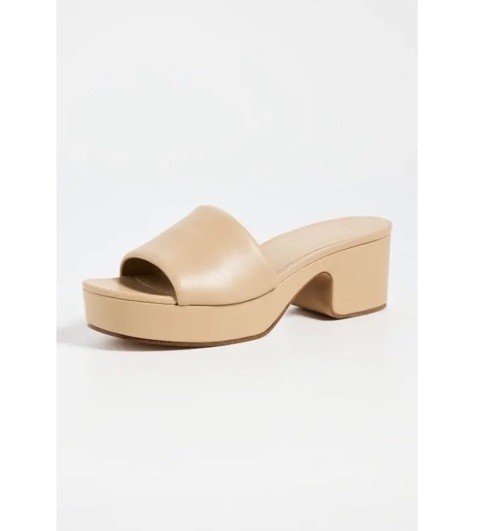 NWD $300 Vince Margo Leather Slip on Slide Sandals Color Blonde Tan Sz 7.5 M/38