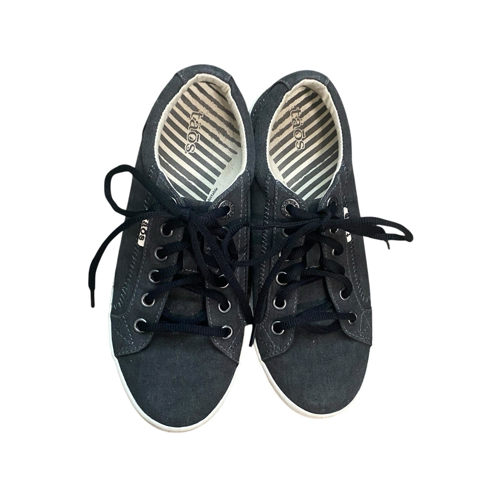 Taos Footwear Star Charcoal Washed Canvas Lace Up Casual Shoes Women’s Size 6