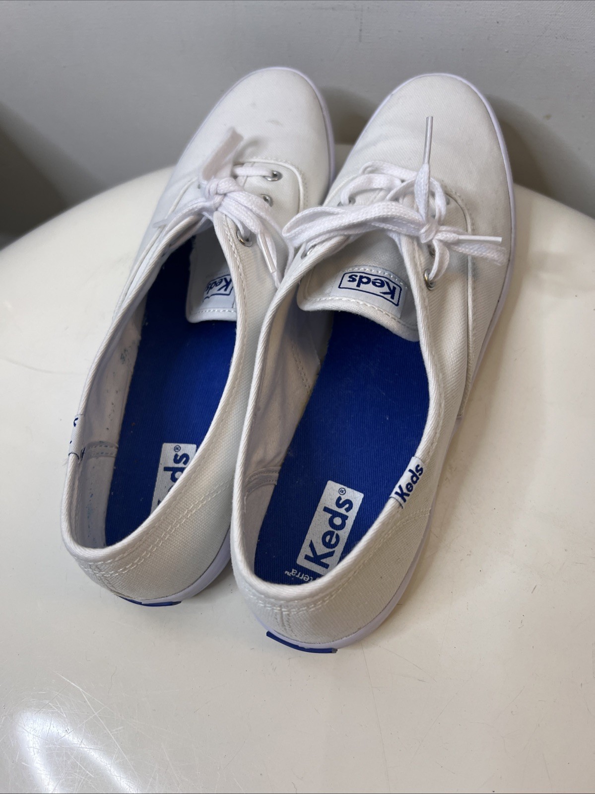 KEDS White Lace Up Sneakers WF34000 Canvas Champion Oxford Women’s 9.5