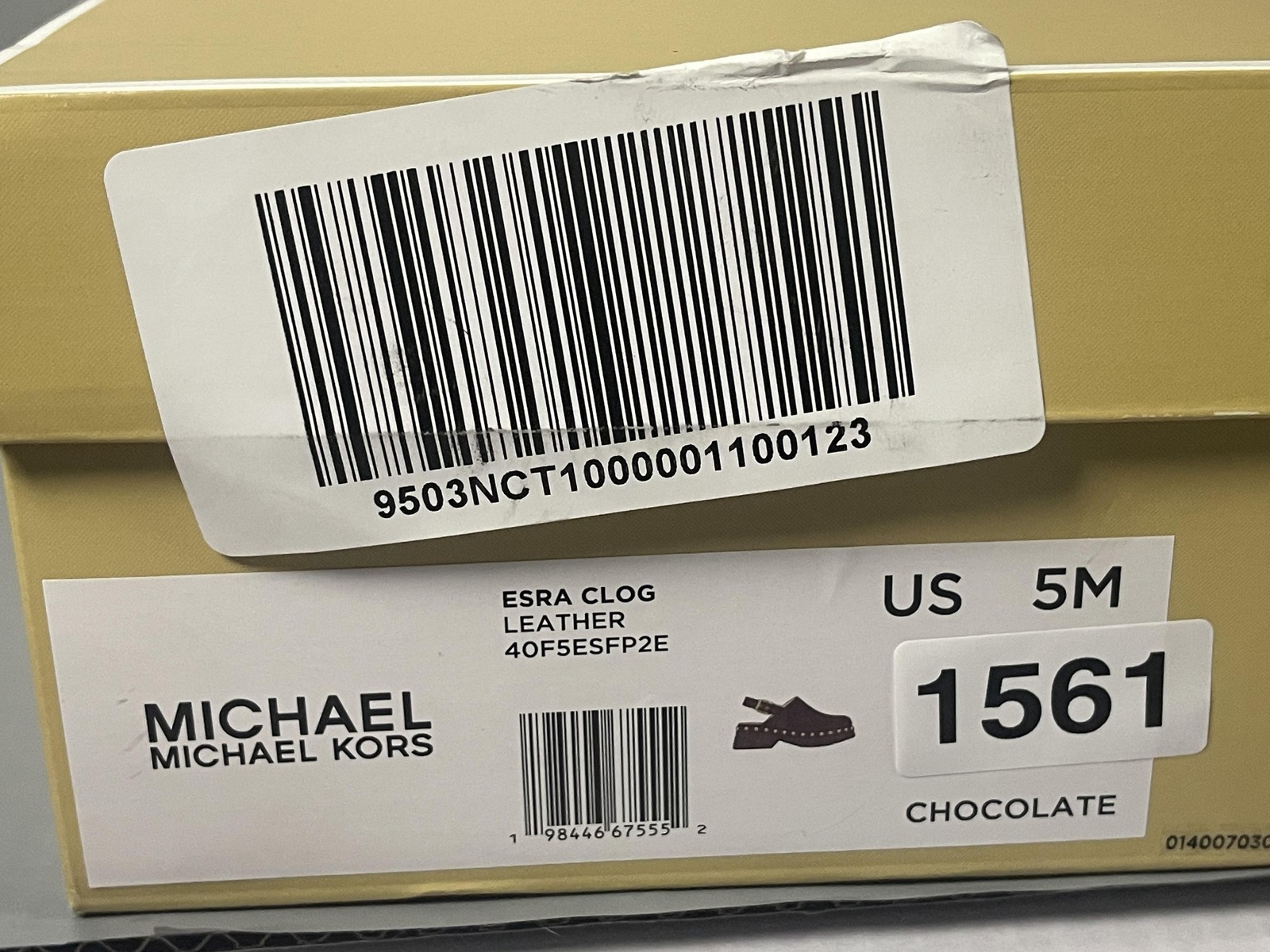 Michael Kors Esra Clog Shoes Womens Size 5 Brown Leather Studded Platform Clogs