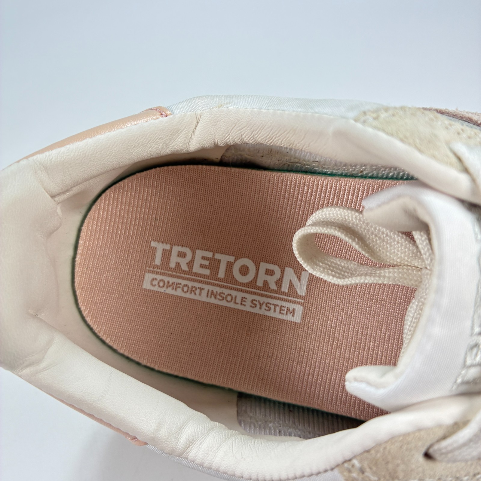 Tretorn Hailey White Beige Leather Jogger Sneakers 1880382 Women’s Size 7.5M