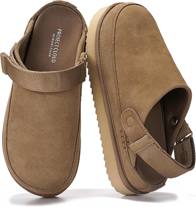 Project Cloud 100% Genuine Leather Clogs for Women Memory Foam Womens Clogs 8.5