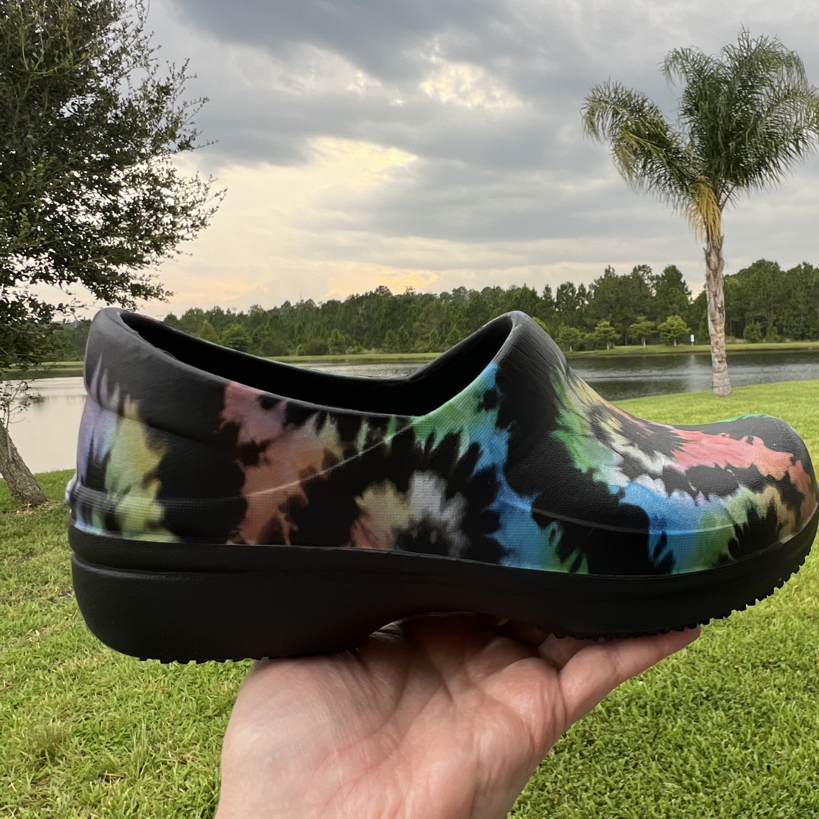 Crocs Neria Pro II Tie-Dye Clog Slip-On Slip Resistant Comfort Women’s 8