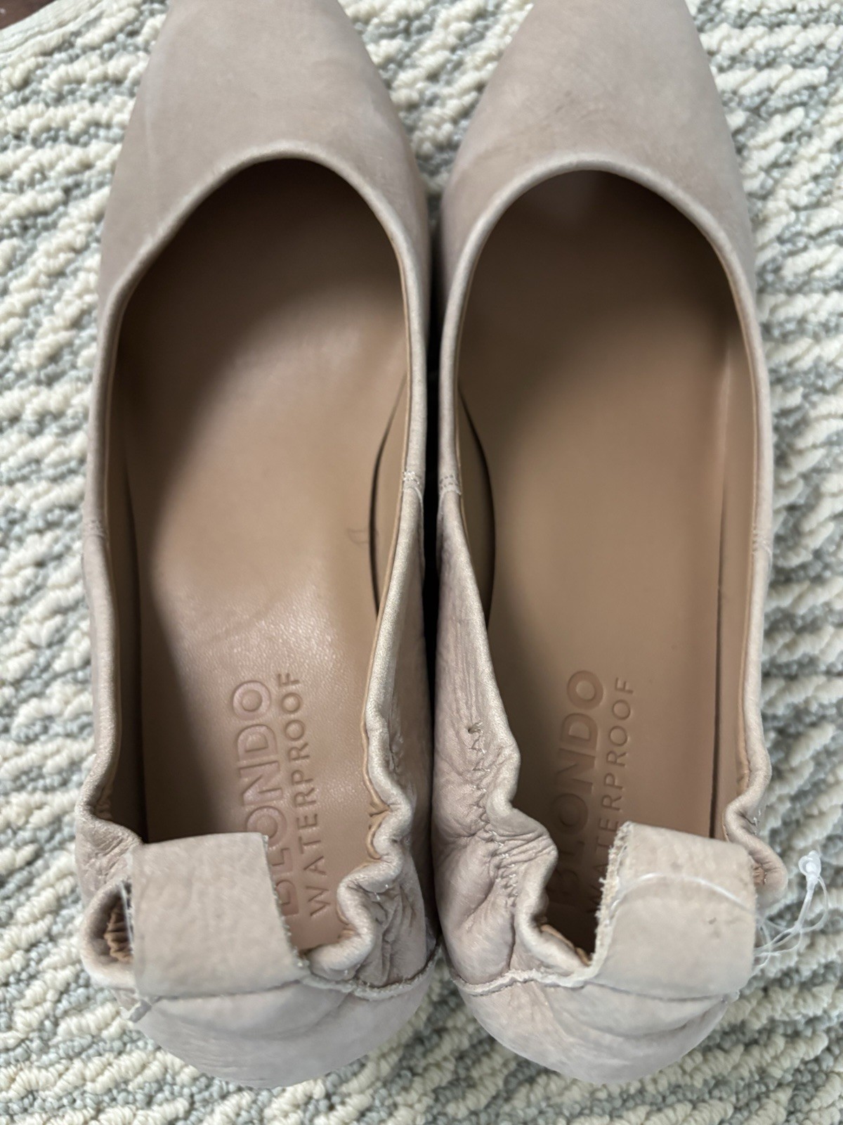 Blondo Etta Ballet Shoes Pointed Toe Low Wedge Taupe Leather Women’s Size 8