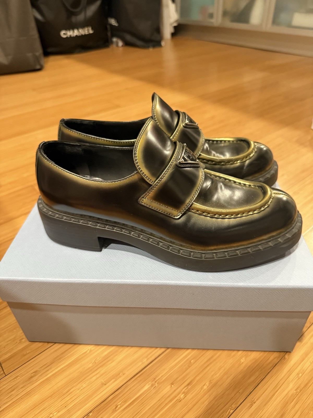 Prada Ombré Leather Loafers