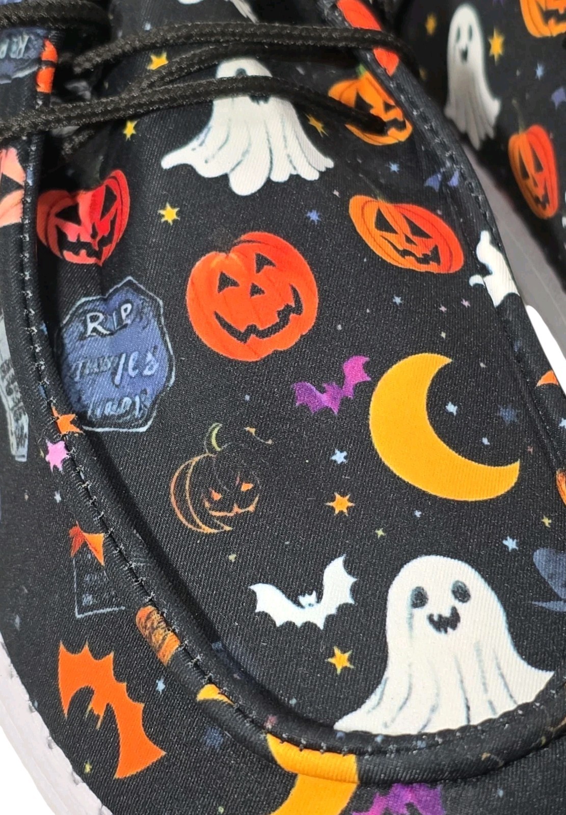 Halloween Ghosts Bats Jack O’Lantern Shoes Womens 11.5 – 12 Mens 9 – 9.5 NEW