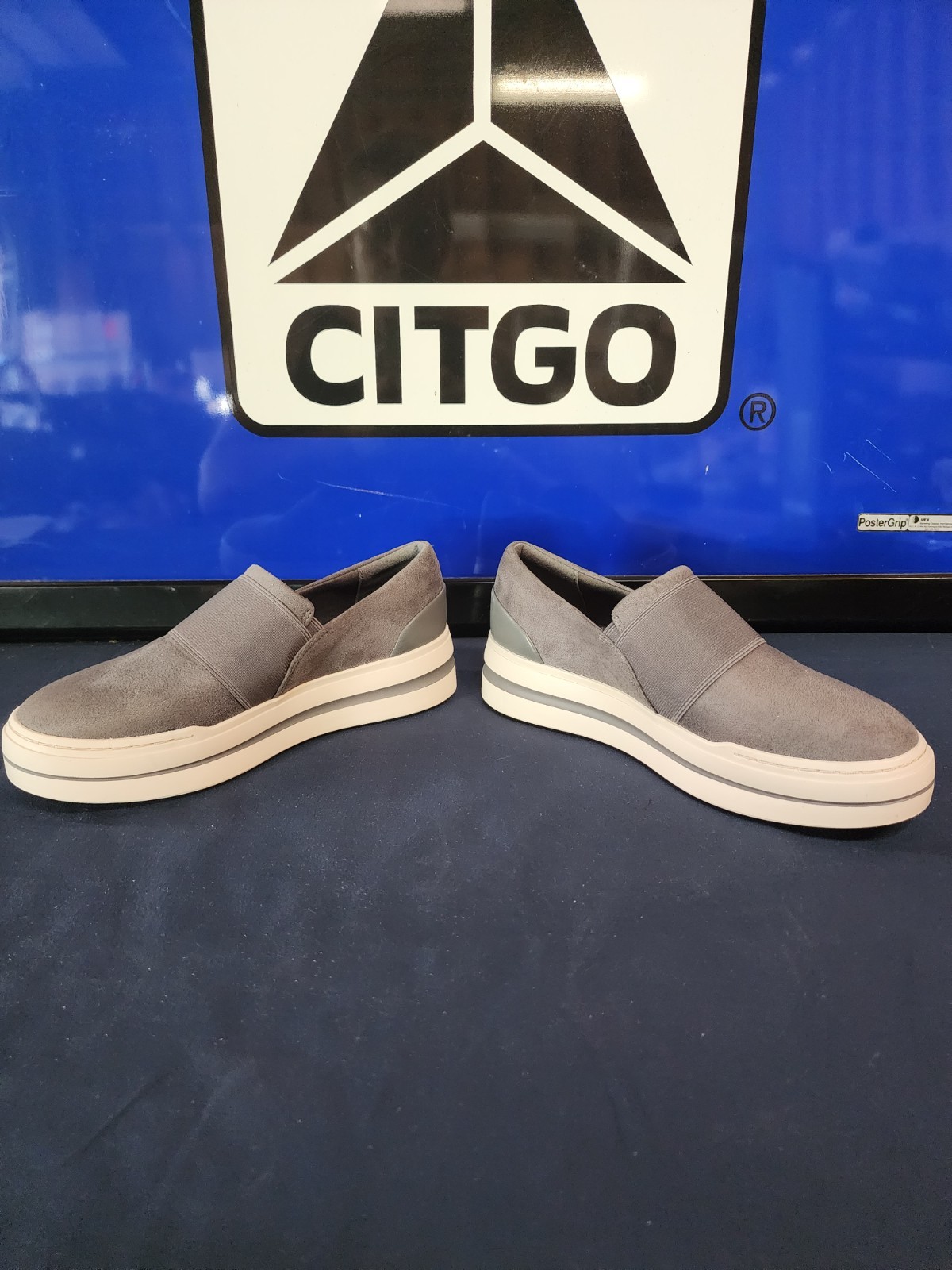 Womens Clarks Cloudstepper Audreigh Eve In Gray Platform slip on size 6