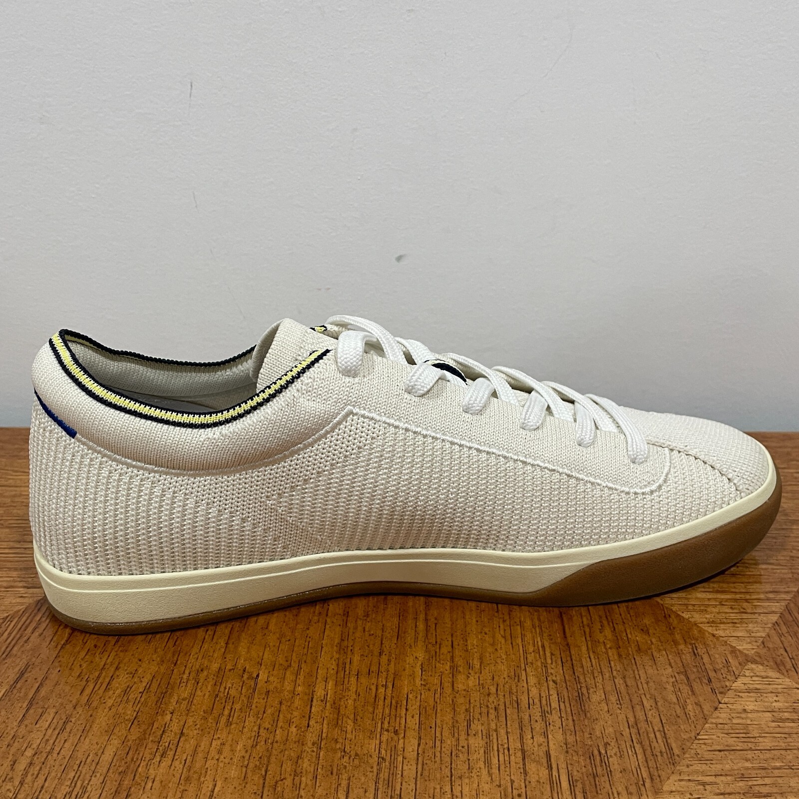 Rothy’s The Lace Up Sneaker Womens 9 Blonde Ivory Knit Comfort Low Top Shoes