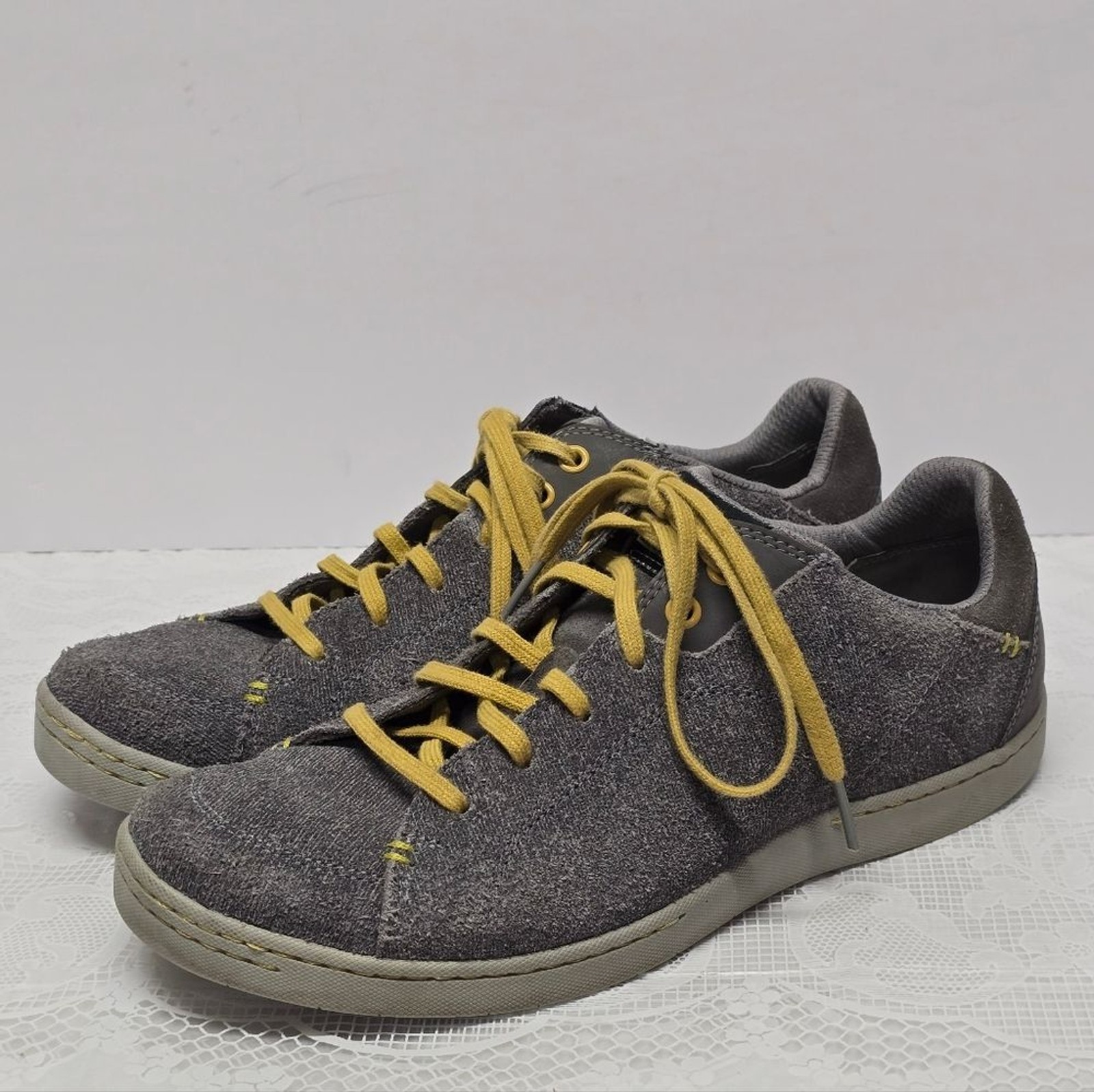 Ahnu Noe Gray Grey Genuine Leather Lace Up Casual Sneakers Women’s 7.5