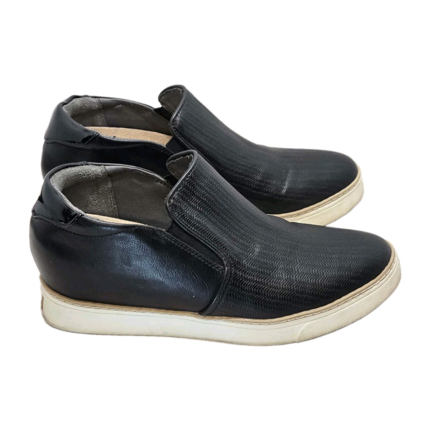 Dr. Scholl’s If Only Hidden Wedge Sneakers Black Slip On Comfort US 9.5M