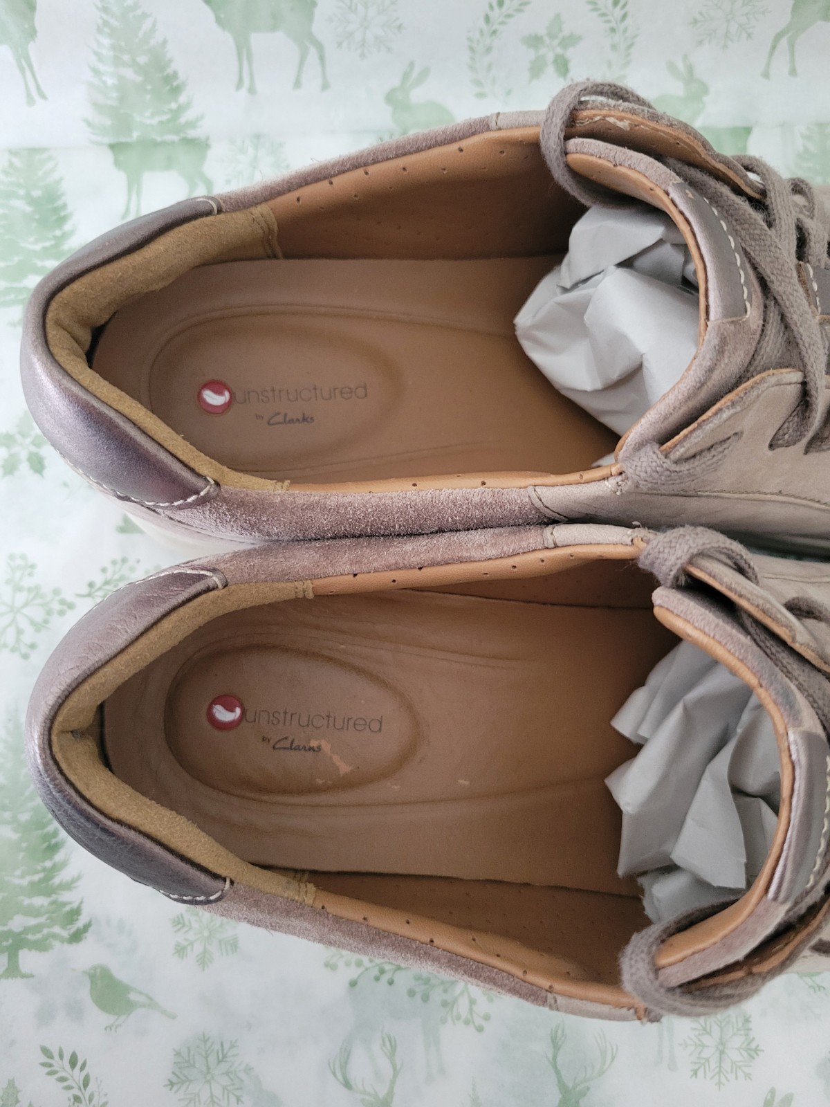 Clarks Un Adorn Lace Womens 11M Taupe Nubuck Leather Comfort Walking Shoes Beige