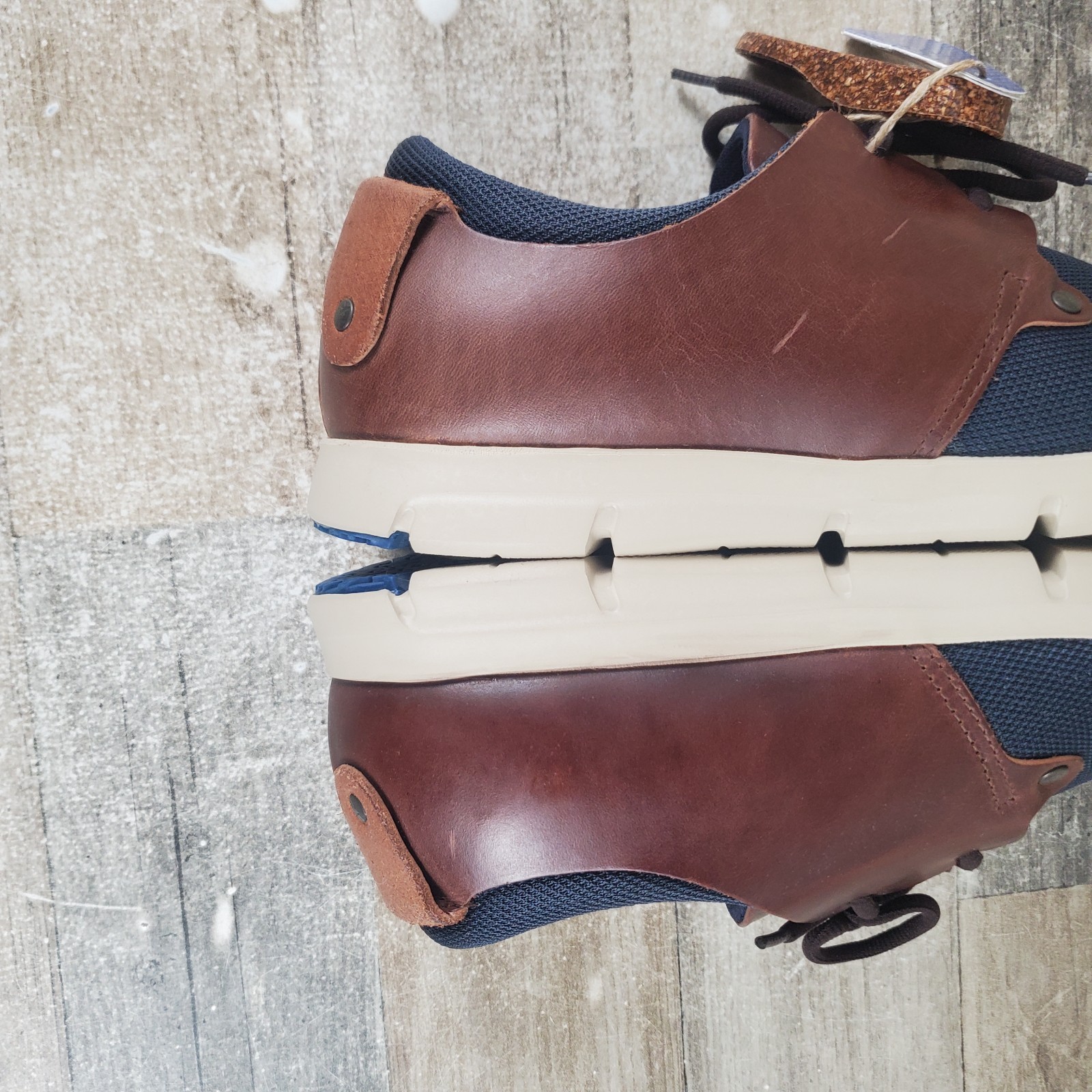 Birkenstock Minot Womens Shoes Sz 9 Regular Blue Brown Leather Lace Up Sneakers