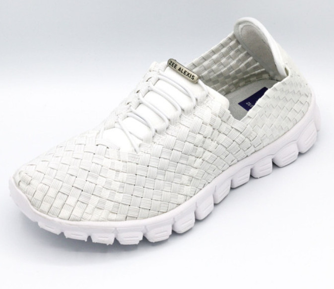 Zee Alexis Danielle White w/ White Bottom Woven Slip-on Sneakers 6-11 NIB!!!